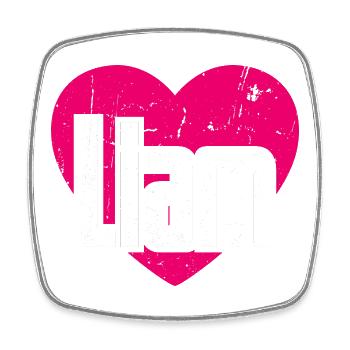 I Love Liam Pinkes Herz Ich liebe Liam - Viereckiger Kühlschrankmagnet - Weiß - Vorne