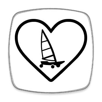 Cuore Carro A Vela – Passione Vento - Square fridge magnet - white - Front