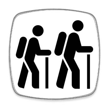 Hiker, Pilgrim, Tourist, Pilgrimage Route - Square fridge magnet - white - Front