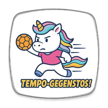 Tempo de handball licorne, motif drôle, cadeau - Magnet carré - blanc - Devant