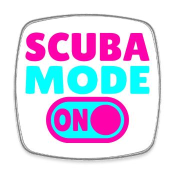 Scuba Mode ON - Taucher - Viereckiger Kühlschrankmagnet - Weiß - Vorne