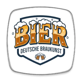 Bière, bière, consommation - Magnet carré - blanc - Devant