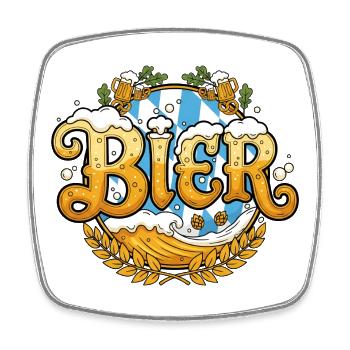 Bière, bière, consommation - Magnet carré - blanc - Devant