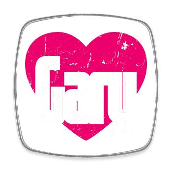 I Love Gary Pink Heart I Love Gary - Square fridge magnet - white - Front