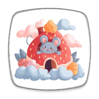 Magie de la souris de la maison des fraises - Magnet carré - blanc - Devant