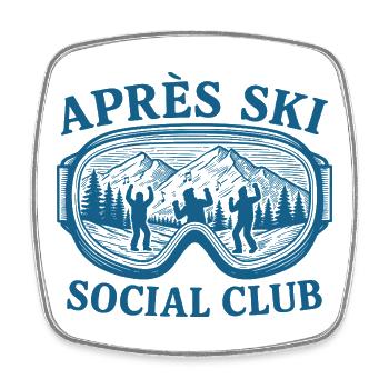 Apres Ski Social Club - Viereckiger Kühlschrankmagnet - Weiß - Vorne