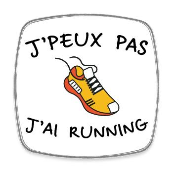 I Can't I Have Running Humor Running - Square fridge magnet - white - Front
