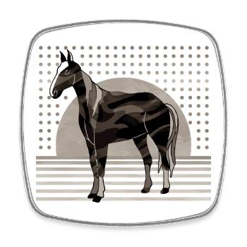 Pferd - Viereckiger Kühlschrankmagnet - Weiß - Vorne