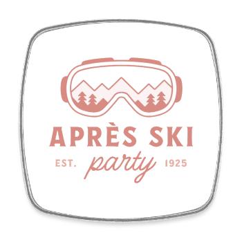 Soirée après ski ski soirée filles esthétique rose - Magnet carré - blanc - Devant