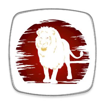 Lion In The Dark - Square fridge magnet - white - Front