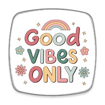 Bonnes ondes pastel arc ciel - Square fridge magnet - white - Front