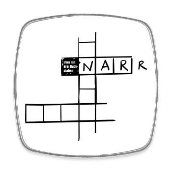 Lunatic with 3 letters - Square fridge magnet - white - Front