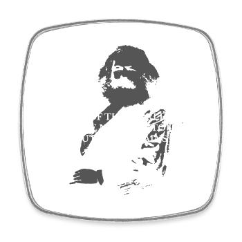 Citation de Karl Marx : Les travailleurs Unis - Magnet carré - blanc - Devant
