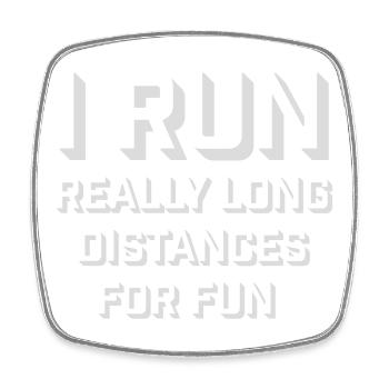 Je cours de très longues distances pour un marathon amusant - Magnet carré - blanc - Devant