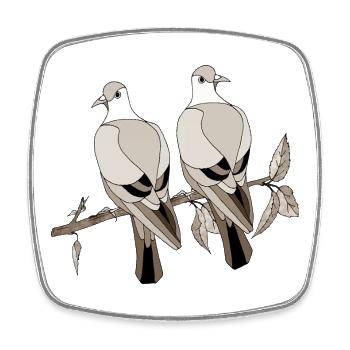 Bunte Vögel - Viereckiger Kühlschrankmagnet - Weiß - Vorne
