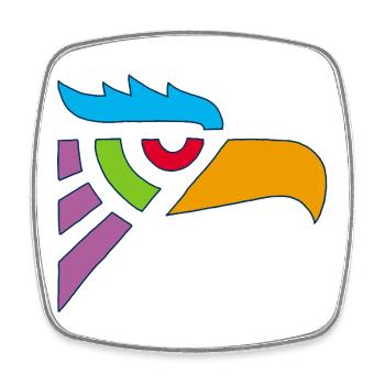 Tête d'aigle tribal - Magnet carré - blanc - Devant