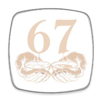 Funny 67 Meme Hands Gen Alpha Humor - Square fridge magnet - white - Front