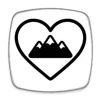 Mountain Heart - Square fridge magnet - white - Front