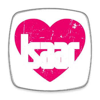 I Love Isaac Pink Heart I Love Isaac - Square fridge magnet - white - Front