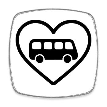 Heart Busfahrer - Viereckiger Kühlschrankmagnet - Weiß - Vorne