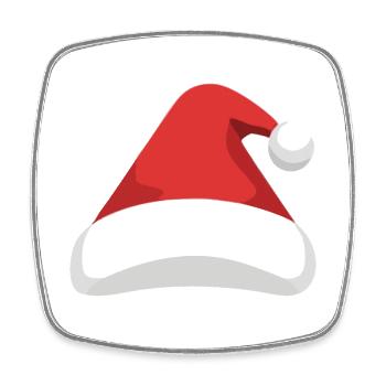Elf Hat Santa Hat - Square fridge magnet - white - Front