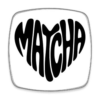 Matcha - Viereckiger Kühlschrankmagnet - Weiß - Vorne