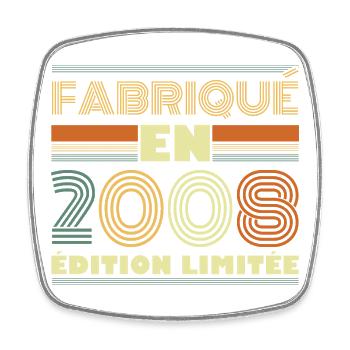 Vintage 2008 18 Year Old Birthday Gift - Square fridge magnet - white - Front