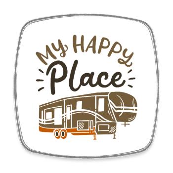Mon design grunge de camping-car pour camping-cars à Happy Place - Magnet carré - blanc - Devant