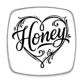 Style de tatouage calligraphique Honey - Magnet carré - blanc - Devant