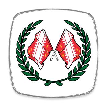 Elsass-Lorbeerkranz - Viereckiger Kühlschrankmagnet - Weiß - Vorne