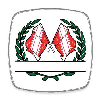 Namensraum Elsass-Lorbeerkranz - Viereckiger Kühlschrankmagnet - Weiß - Vorne
