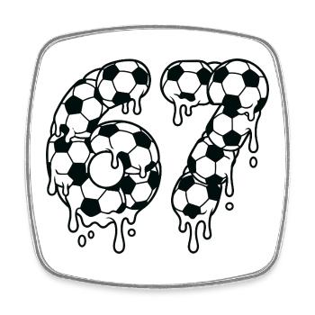 Tropping Soccer 67 Graffiti Six Seven - Viereckiger Kühlschrankmagnet - Weiß - Vorne