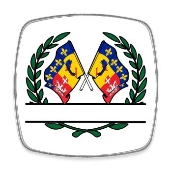 Namensraum Rhône-Alpes Krans - Viereckiger Kühlschrankmagnet - Weiß - Vorne