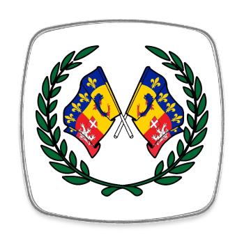 Rhône-Alpes-Kranz - Viereckiger Kühlschrankmagnet - Weiß - Vorne