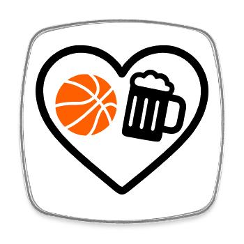 Heart Basket Beer - Square fridge magnet - white - Front