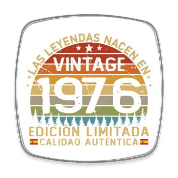 1976 Vintage Retro Birthday Gift - Square fridge magnet - white - Front