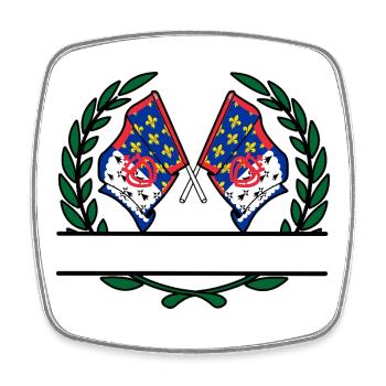 Pays_de_la_Loire_lauwerkrans - Viereckiger Kühlschrankmagnet - Weiß - Vorne