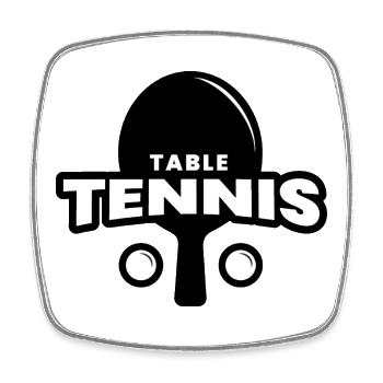 Table tennis - Square fridge magnet - white - Front