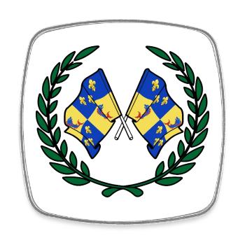 Dauphiné Laurel Wreath - Square fridge magnet - white - Front