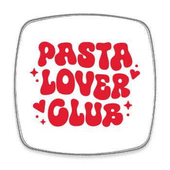 Club des amateurs de pâtes, cuisine italienne, rétro esthétique rouge - Magnet carré - blanc - Devant