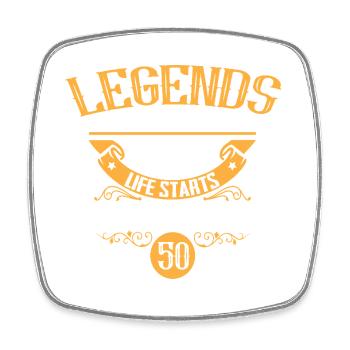 50 Jahre Legenden Jahrgang 1976 Vintage Geburtstag - Viereckiger Kühlschrankmagnet - Weiß - Vorne