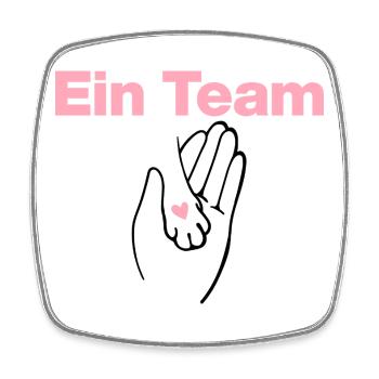 Ein Team, Mensch & Samtpfote, Katze, Katzenfans - Viereckiger Kühlschrankmagnet - Weiß - Vorne