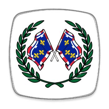 Courbe de laurier du Centre-Val de Loire - Magnet carré - blanc - Devant