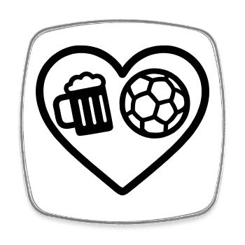 Heart Handball Bier - Viereckiger Kühlschrankmagnet - Weiß - Vorne