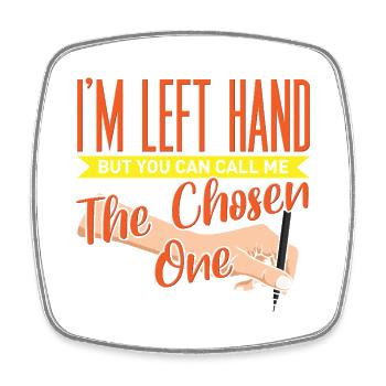 Funny Left Handed Chosen One Southpaw Design - Viereckiger Kühlschrankmagnet - Weiß - Vorne