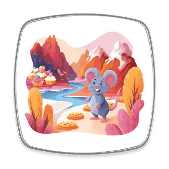 Sugar Scenery Mouse Adventure - Square fridge magnet - white - Front