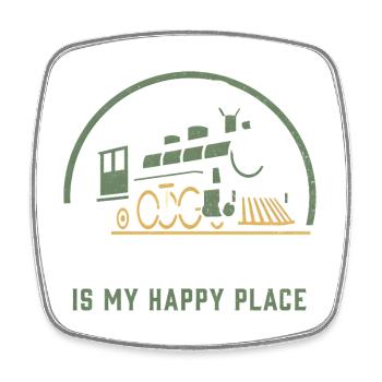 Locomotive Model Railway - Square fridge magnet - white - Front