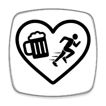 Humour de course de Heart Beer - Magnet carré - blanc - Devant