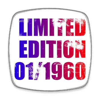 66th Birthday Limited Edition 01/1960 - Square fridge magnet - white - Front