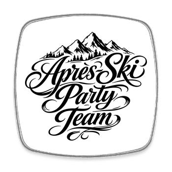 Apres Ski Party Team Berge - Viereckiger Kühlschrankmagnet - Weiß - Vorne